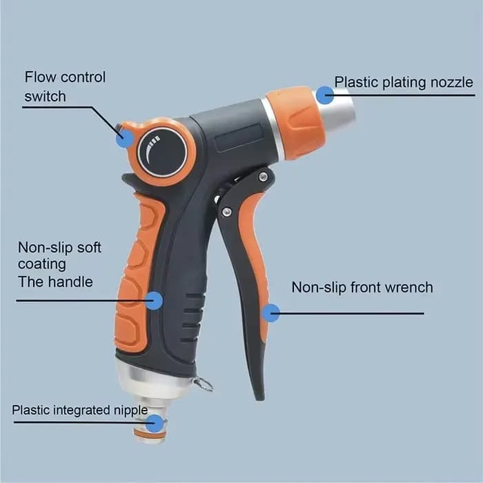 Tuyau pistolet de pulvérisation d'eau réglable pistolet de lavage de voiture pistolet de jardin Port