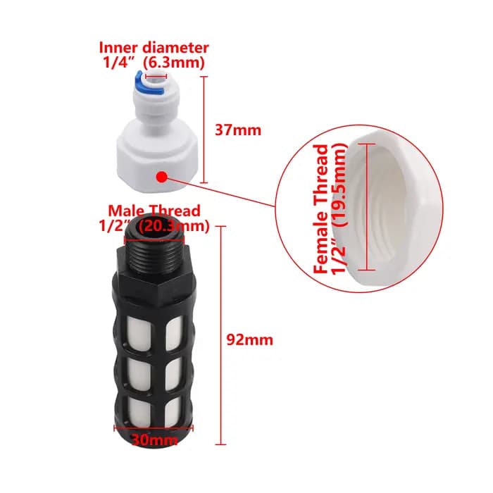 Micro filtre à eau de jardin 1/4 ", maille en acier inoxydable, filtre 40 microns, raccord à glissem
