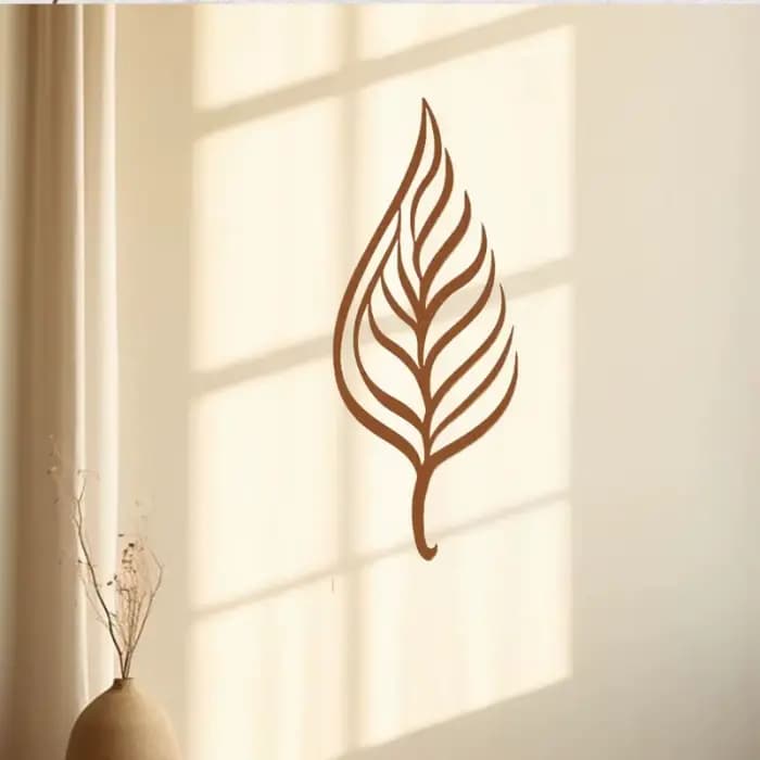 Piquet de jardin en métal rouillé en forme de feuilles de fougère, décoration artistique pour l'exté