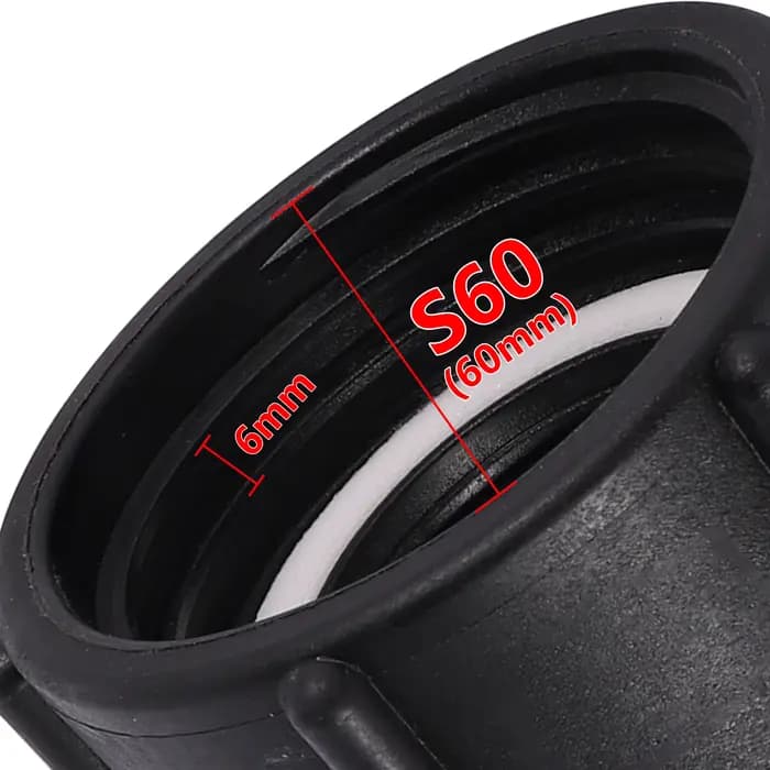 Adaptateur de filetage grossier S60 IBC 1 "1.5" 2 "BSP, adaptateur de tonalité à filetage fin, fourr