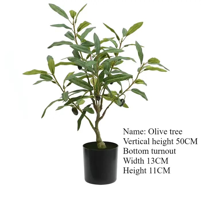 Grande plante artificielle d'olivier faux olive avec bassin 60 Cm à 210 Cm arbre en soie tropicale p