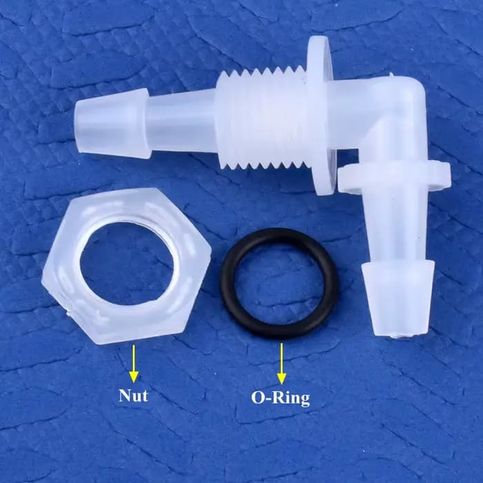 Connecteur coudé pagode PP M6 ~ G1/2 à 2.4-11.1mm + écrou joint torique adaptateur de réservoir d'aq