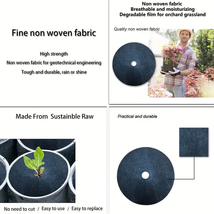 Anneau de paillis d'arbre Non tissé 10 pièces, tapis de protection d'arbre épaissi, couverture de pl