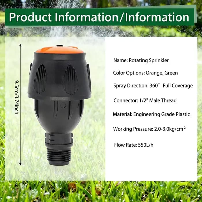 360 ° Arroseur rotatif automatique, Interface Durable de 4/6 pouces, outil d'irrigation agricole p
