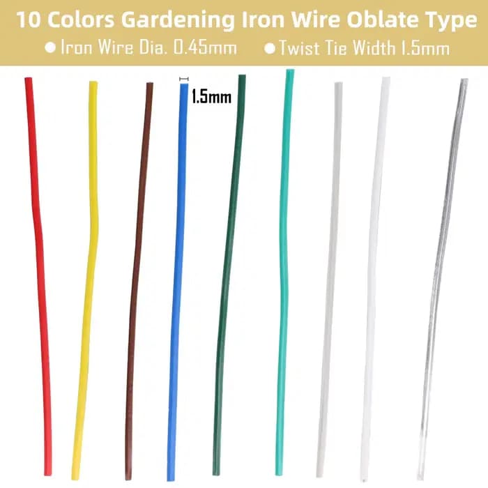 100 pièces 10 couleurs attaches de câble de jardin attache de fil de fer Oblate réutilisable pour fl