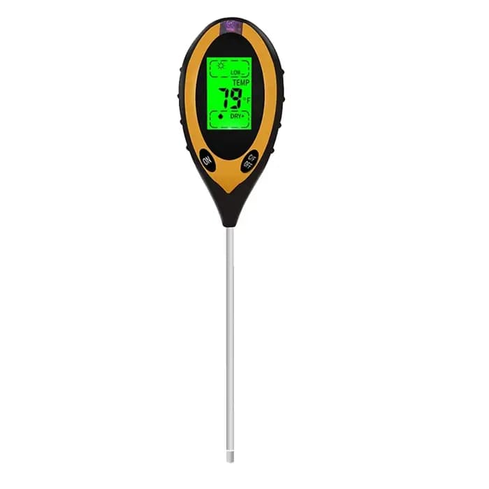 Testeur de pH du sol, testeur d'humidité du sol, mesure de la température, intensité de la lumière d