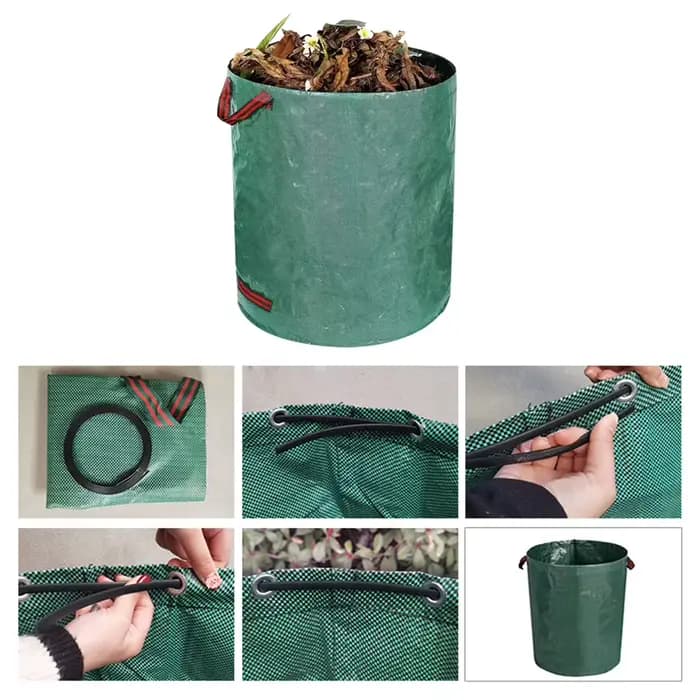 Sac à déchets de jardin de grande capacité, sac à cuir chevelu étanche réutilisable, poubelle à mauv