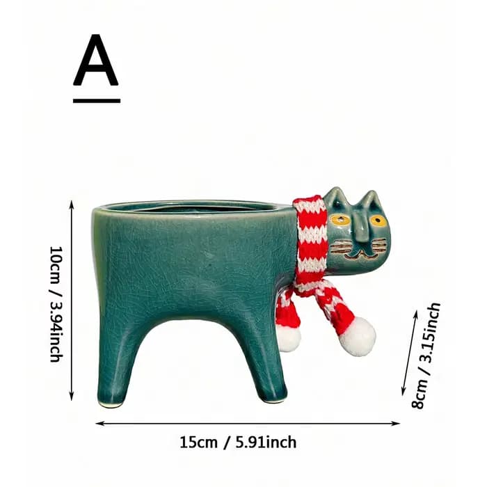 Pot de plante en forme de chat mignon en T pour salle de bain, jardinière en céramique pour animaux,