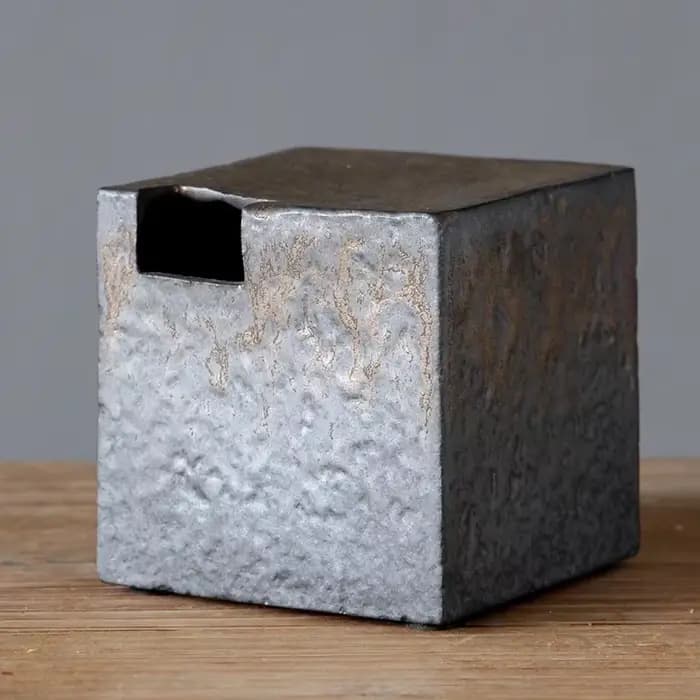 Ornements floraux du Vermont de style japonais, vase en poterie brute, cérémonie du thé du salon, dé