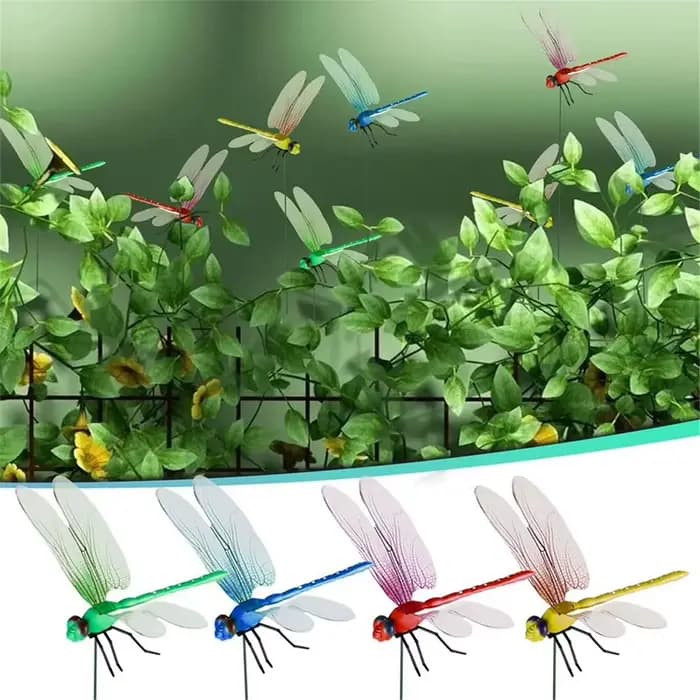Clip d'insertion de libellule simulé, décoration de jardinage légère, pince à insectes, répulsif d'i