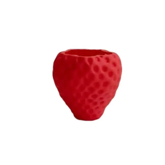 Pot de fleurs amusant imprimé en 3D en forme de fraise, mini pot de plantes décoratif, ornements en