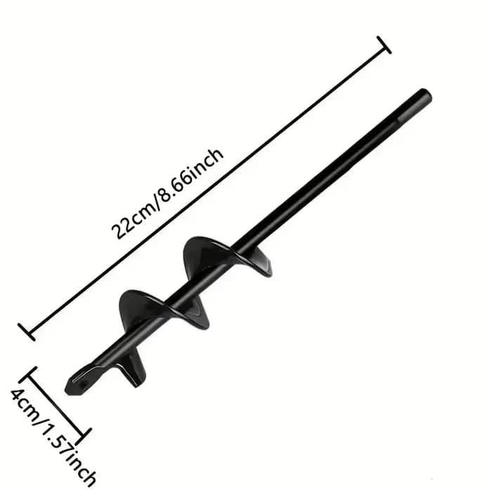 LUSQI 1 pièce Tarière spirale métallique pour jardinage, pour creuser des trous de plantation, ameub