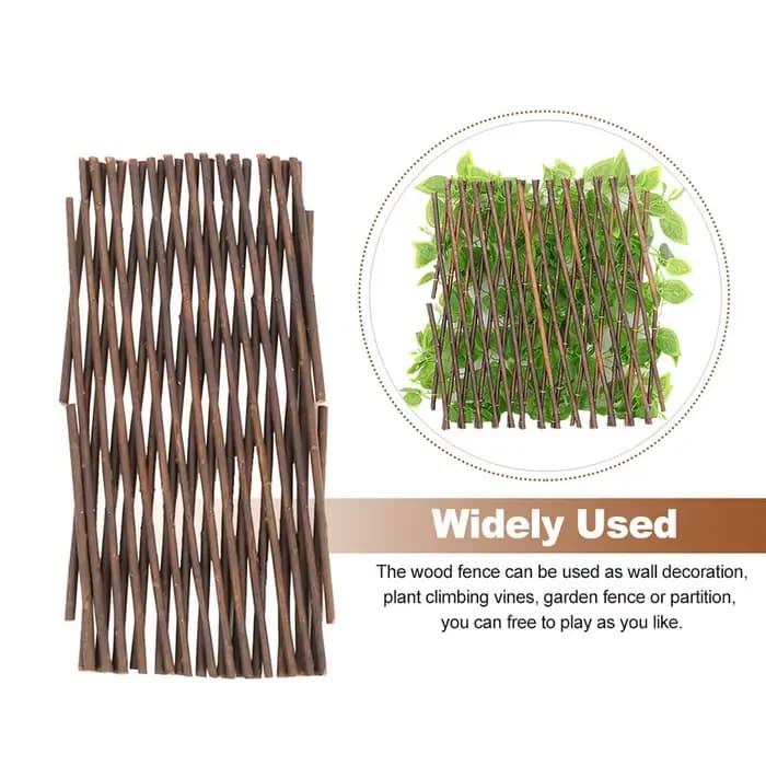Treillis de jardin extensible en saule, Support pour plantes, treillis grimpant, décoration de clôtu