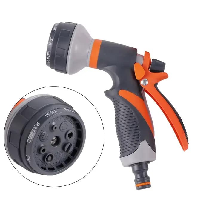 Pistolet à eau en mousse de jardin, 8 Modes, haute pression, pour lavage de voiture, buse d'arrosage