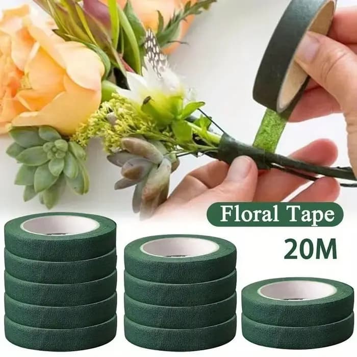 Ruban adhésif pour fleurs, 20m, pour Bouquet, tige florale, en papier, emballage d'étamines, fleuris