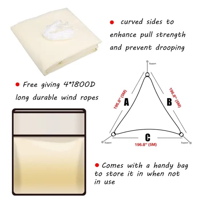 Pare-soleil triangulaire multi-taille imperméable, protection solaire pour jardin extérieur, fête, a