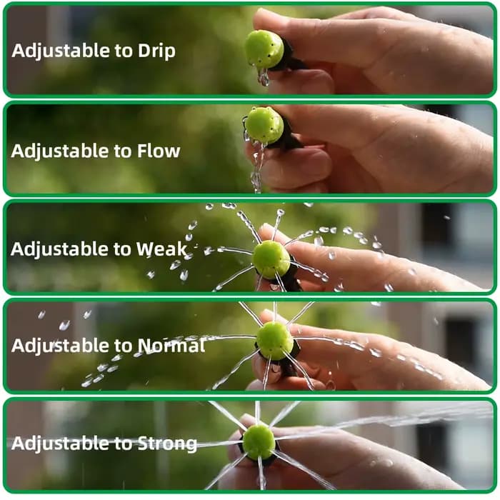 SPRINCLE-Buses d'Arrosage Réglables pour Jardin et Serre, Goutteur Vert, Irrigation Goutte à Goutte,