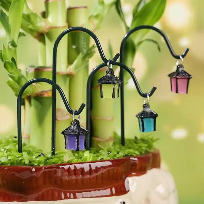 Piquets de jardin lumineux envoyés au hasard, 6 pièces, Mini décorations de bonsaï, artisanat de bri
