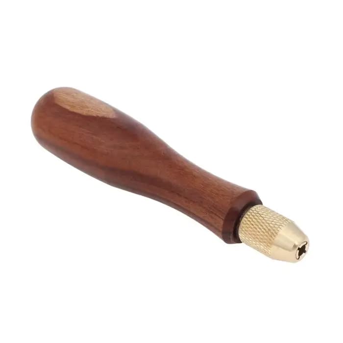 Manche de lime en bois massif avec mandrin en laiton pour petites limes, outil de bricolage
