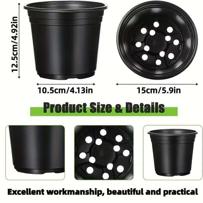 50/100 pots à semis noirs, élégants et pratiques, adaptés à la culture de diverses plantes, vendus p