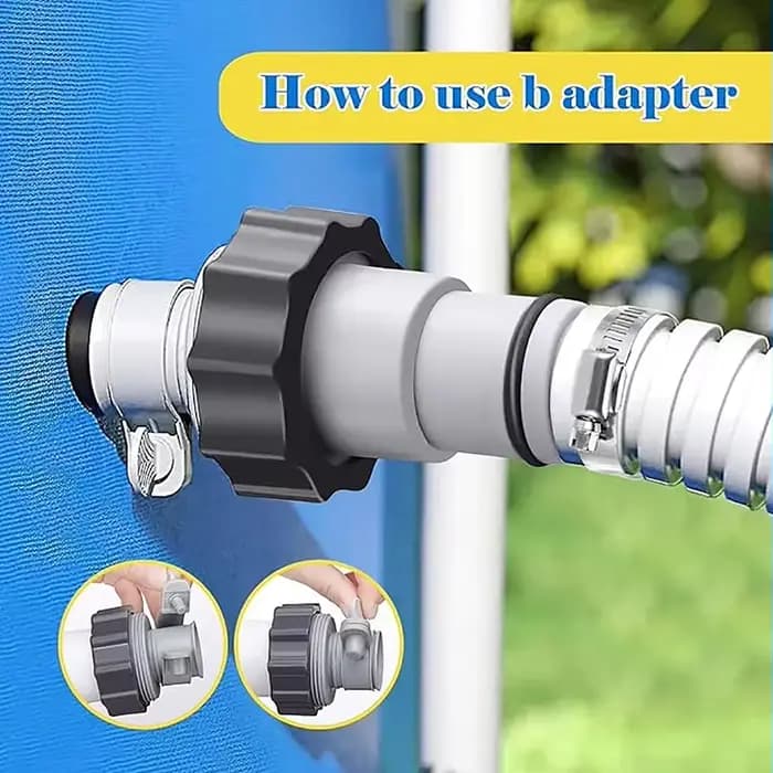 Adaptateur de tuyau de piscine 1.25 "à 1.5", pièces de pompe de piscine avec collier de Valve à pist
