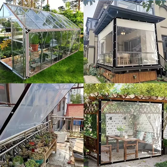 Bâche transparente en PE épaisse, imperméable, résistante aux UV et aux déchirures, en vinyle plasti