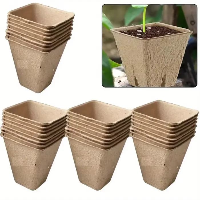 Pots de plantes pour pépinière, 50 pièces, plateau de jardin, Pots de torbe en pâte de papier biodég