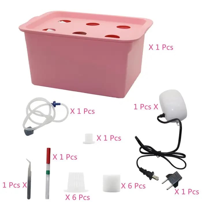 1 ensemble de système hydroponique pour plantes à 6 trous, boîte de jardin intérieure, Kit de croiss