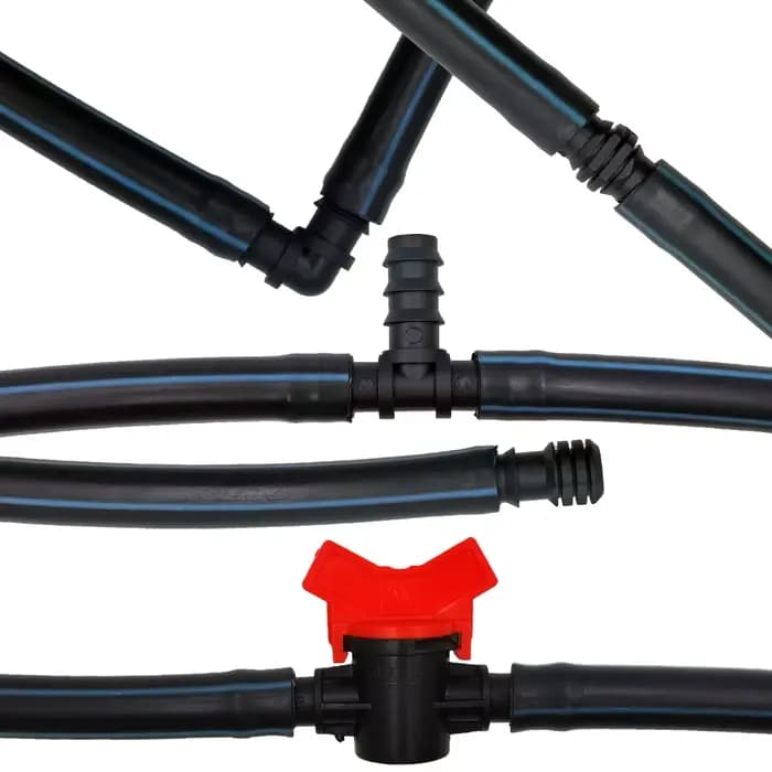 Kit de raccords d'irrigation goutte à goutte 1/2 ", 34 pièces, bouchon coudé en T droit pour tube de