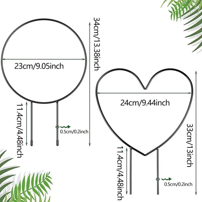 Piquet de support de plante de jardin en forme de coeur, cadre d'escalade de vigne circulaire pour f