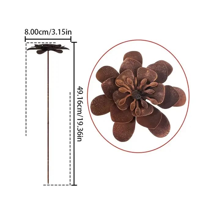 Rustique fer fleur Stake 3D Floral Yard Ornament Garden Pick en plein air pelouse patio art décorati