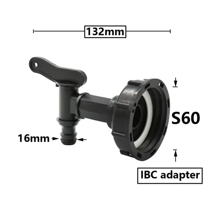 Adaptateur précieux S60 IBC, filetage 3/4 ", vanne d'irrigation du robinet, connecteurs d'eau de jar