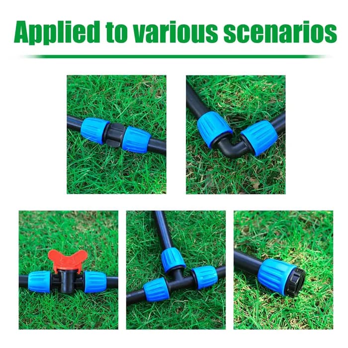 Connecteur de verrouillage de tuyau 1/2 ", 5 pièces, raccords d'irrigation goutte-à-goutte de 16mm,