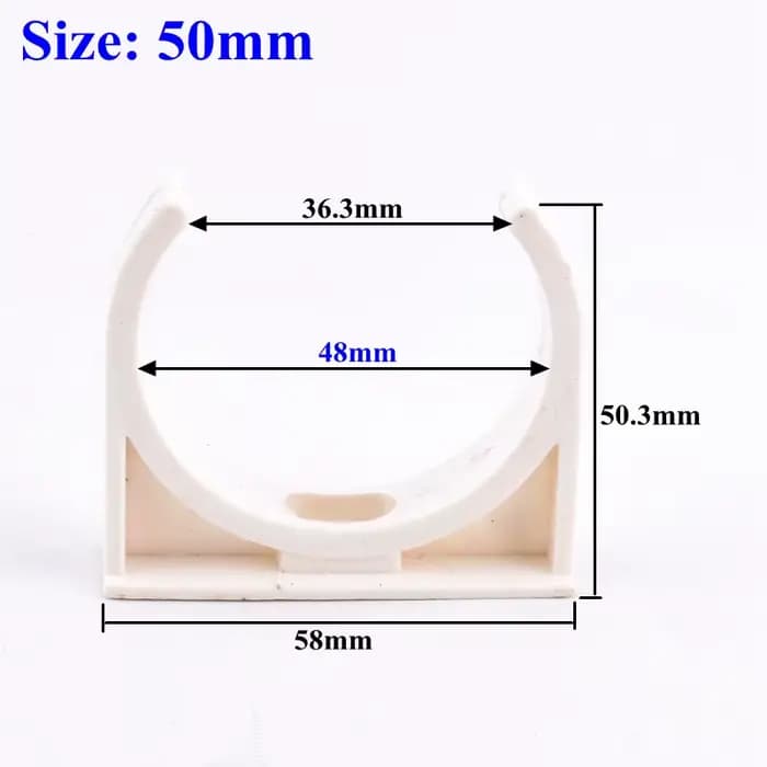 Collier de serrage de tuyau en PVC blanc, alimentation en eau, d'argile de jardin, clip de tube d'ea