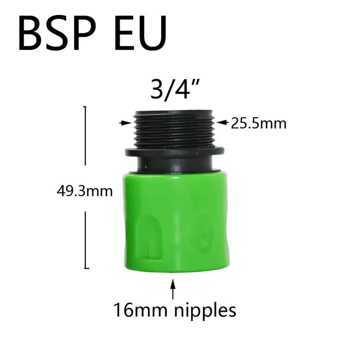 Connecteur rapide mamelon EURO USA 3/4 pouces mâle femelle fileté tuyau adaptateur pour tuyau d'arro