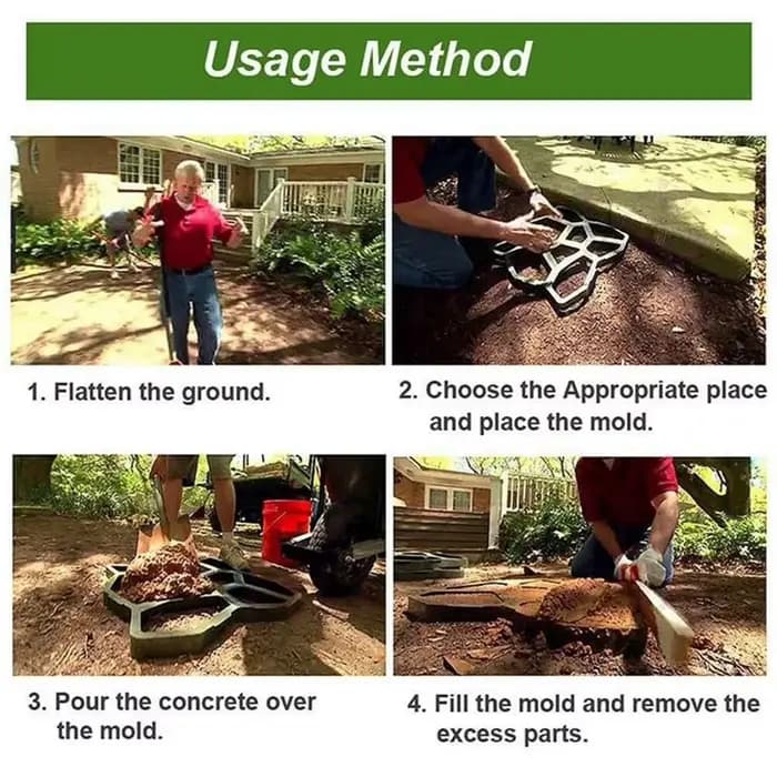 Moule de fabrication de chemin de jardin réutilisable, bricolage, pavage manuel, ciment, brique, pie