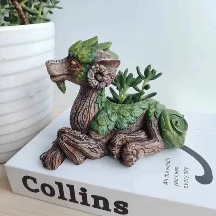 Jardinière d'arbre de dragon créative, jardinière succulente, statue de jardin, cadeau en résine pou