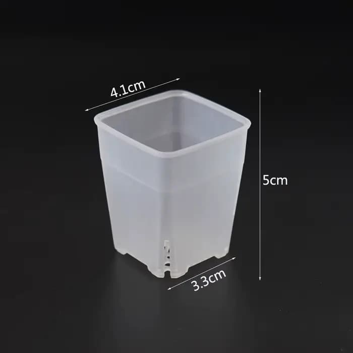 Pot carré en plastique Transparent pour fleur de viande, bonsaï respirant, décoration de bureau pour