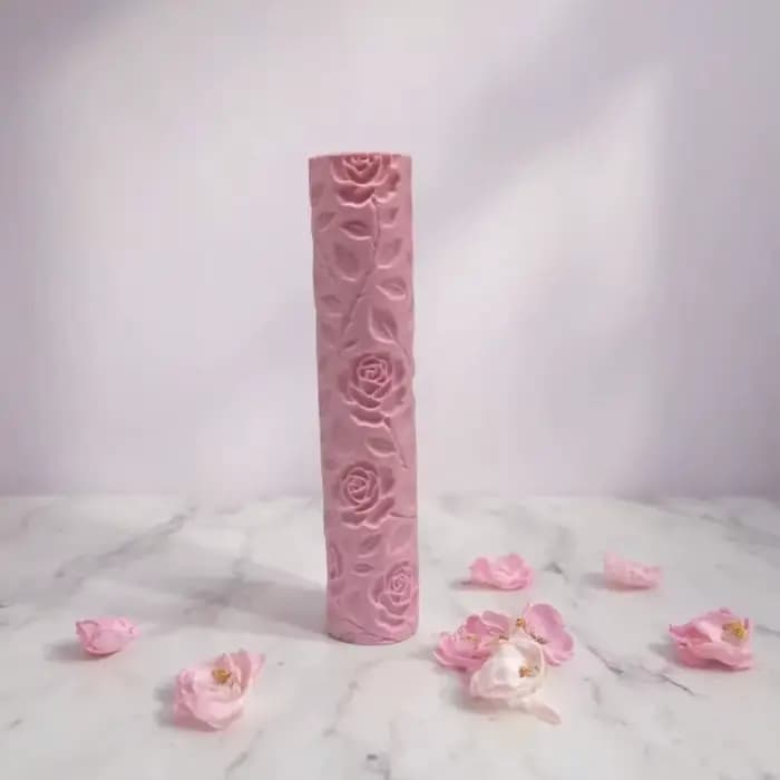Rouleau de texture en relief motif floral Rose Sauvage pour poterie DIY, outil de modelage pour argi