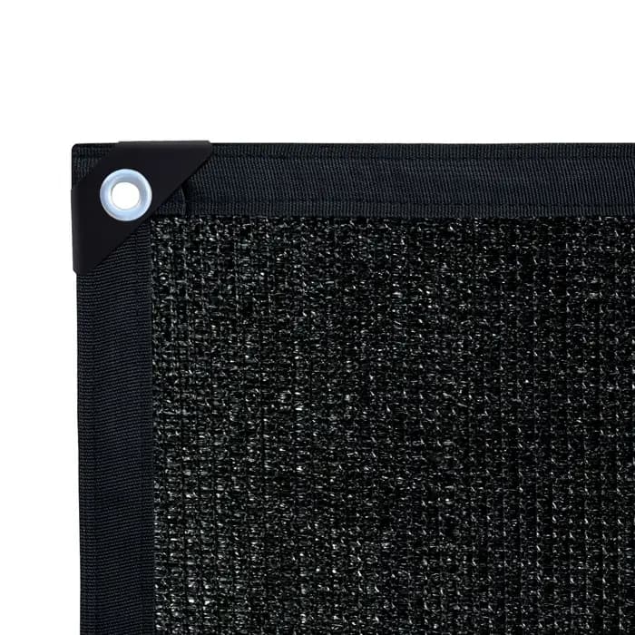 Grille d'ombrage noire à effet de serre avec œillets, crème solaire 70%, 12 pi x 16 pi