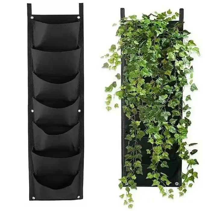 Sac de plantation vertical en tissu feutré, 7 poches, jardinière de jardin extérieure, pot de fleurs
