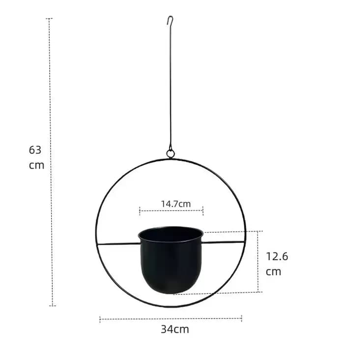 Pot de plantes en fer moderne, seau suspendu avec crochet, Pot de fleur suspendu, panier suspendu, d