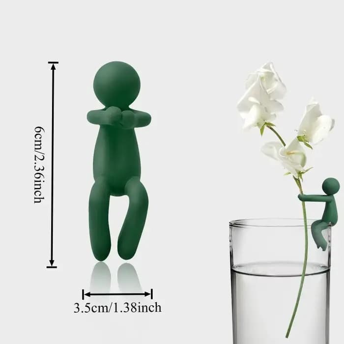 Lot de 3 supports de plantes hydroponiques en forme humaine, en plastique, pour la décoration de bur
