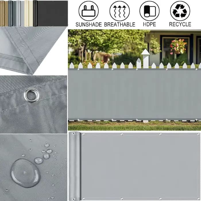 Filet pare-soleil 100 % polyester imperméable anti-UV pour balcon, écran d'intimité, protection cont