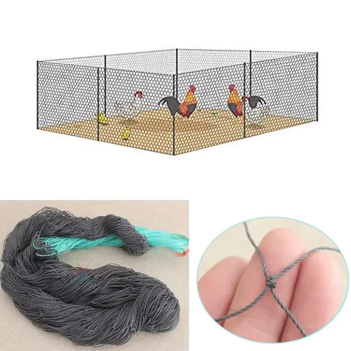 Filet de protection en Nylon gris vert lapin poulet cour jardin 6cm x 6cm, fil d'abri de Pigeon épai