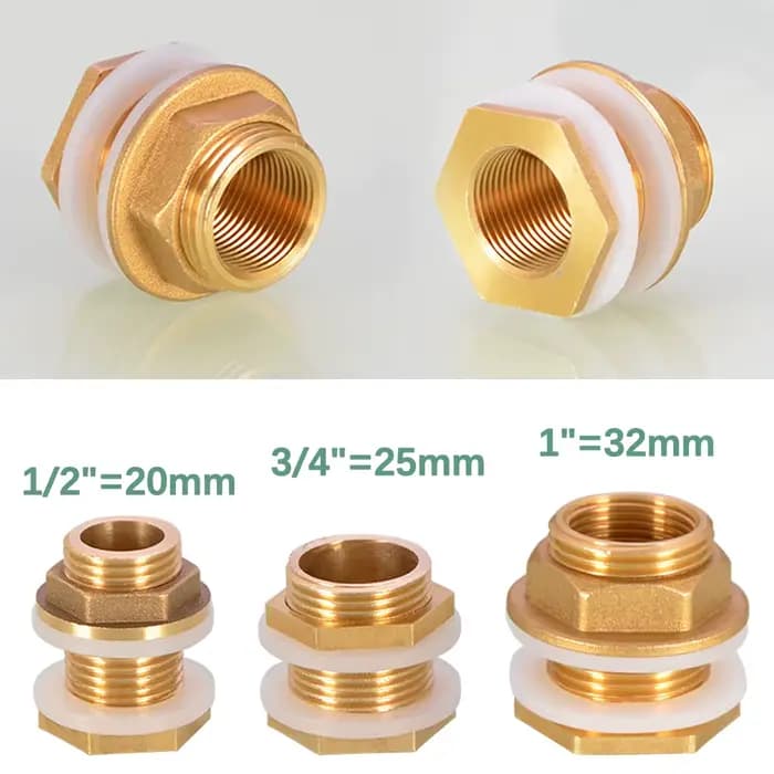 Connecteur de réservoir d'eau en laiton 1/2 "3/4" 1 ", joint en Silicone, tuyau en cuivre, Joint d'a