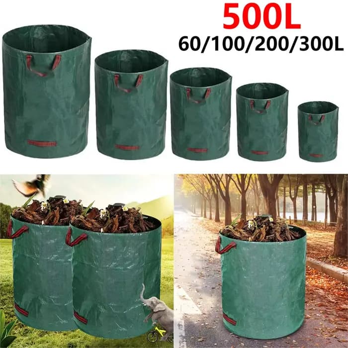 Sac à déchets de jardin de grande capacité, sac à cuir chevelu étanche réutilisable, poubelle à mauv