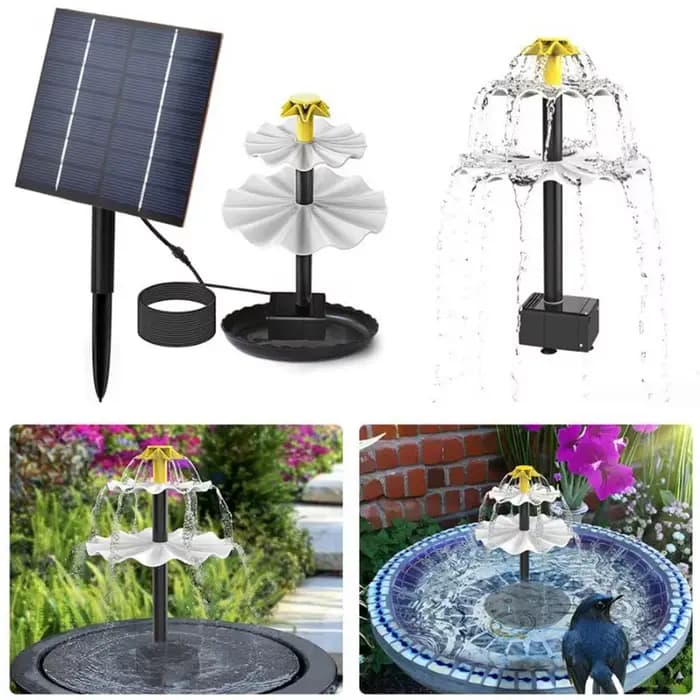 Fontaine solaire d'extérieur, fontaine à eau solaire pour patio, fontaine à eau solaire pour bain d'