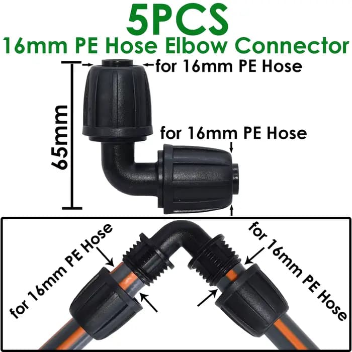 KESLA 5 pièces 16mm 1/2 ''PE tuyau connecteur séparateur té couplage fileté serrure à 4/7mm 3/5mm tu