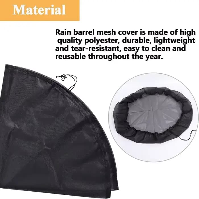 Filet de couverture en maille pour baril de pluie, seau de collecte d'eau, goutte de pluie, feuilles